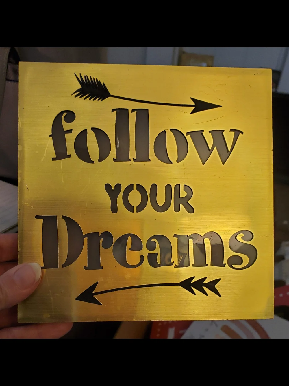 Follow Your Dreams Gold Wall Decor Sign